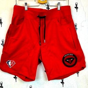 Diamond Supply Co. Sweat Shorts Red Chicago Bulls six pockets unisex 🆕￼sz L zips